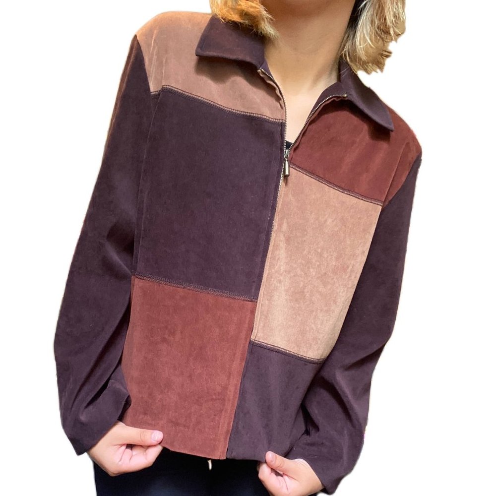 Authentic Briggs Multi-Color Stitch Sweater Suede Brown/Beige